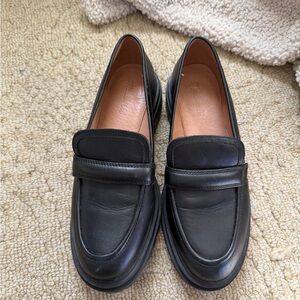 Madewell Black Leather Penny Loafers